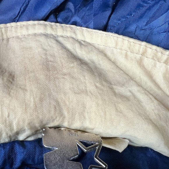 VTG 90s Notre Dame Fightin Irish Jacket Extra Large Blue Quarter Zip Puffer Coat - Picture 9 of 16